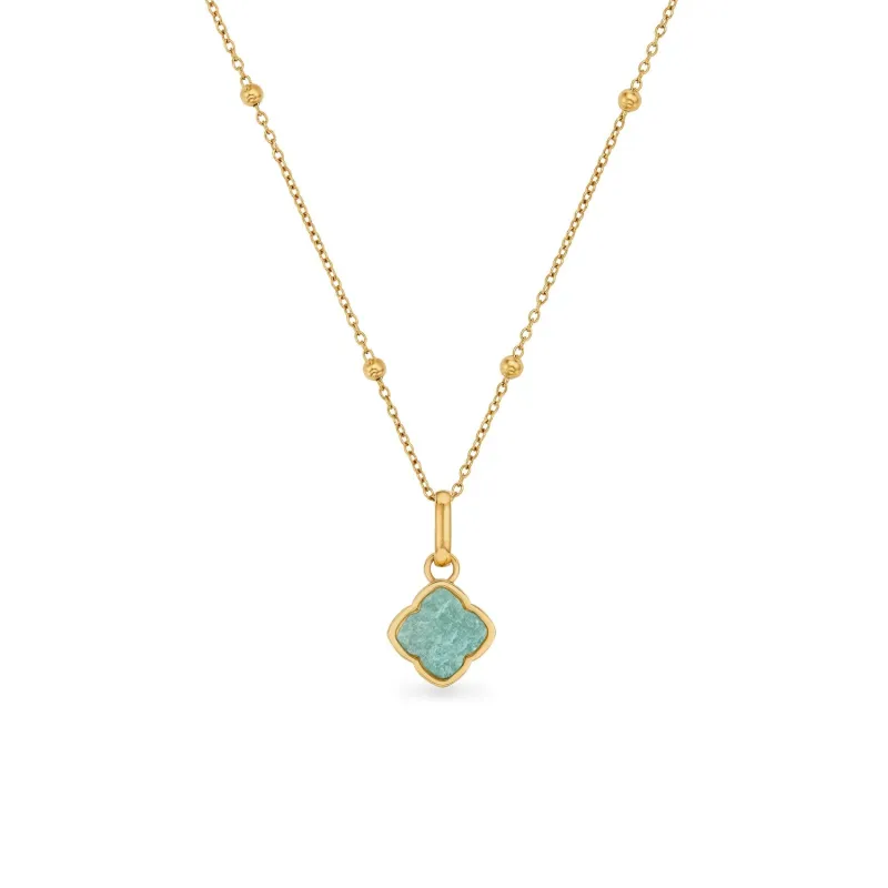 Amazonite Clover Necklace (Gold) sold by Abbott Lyon
