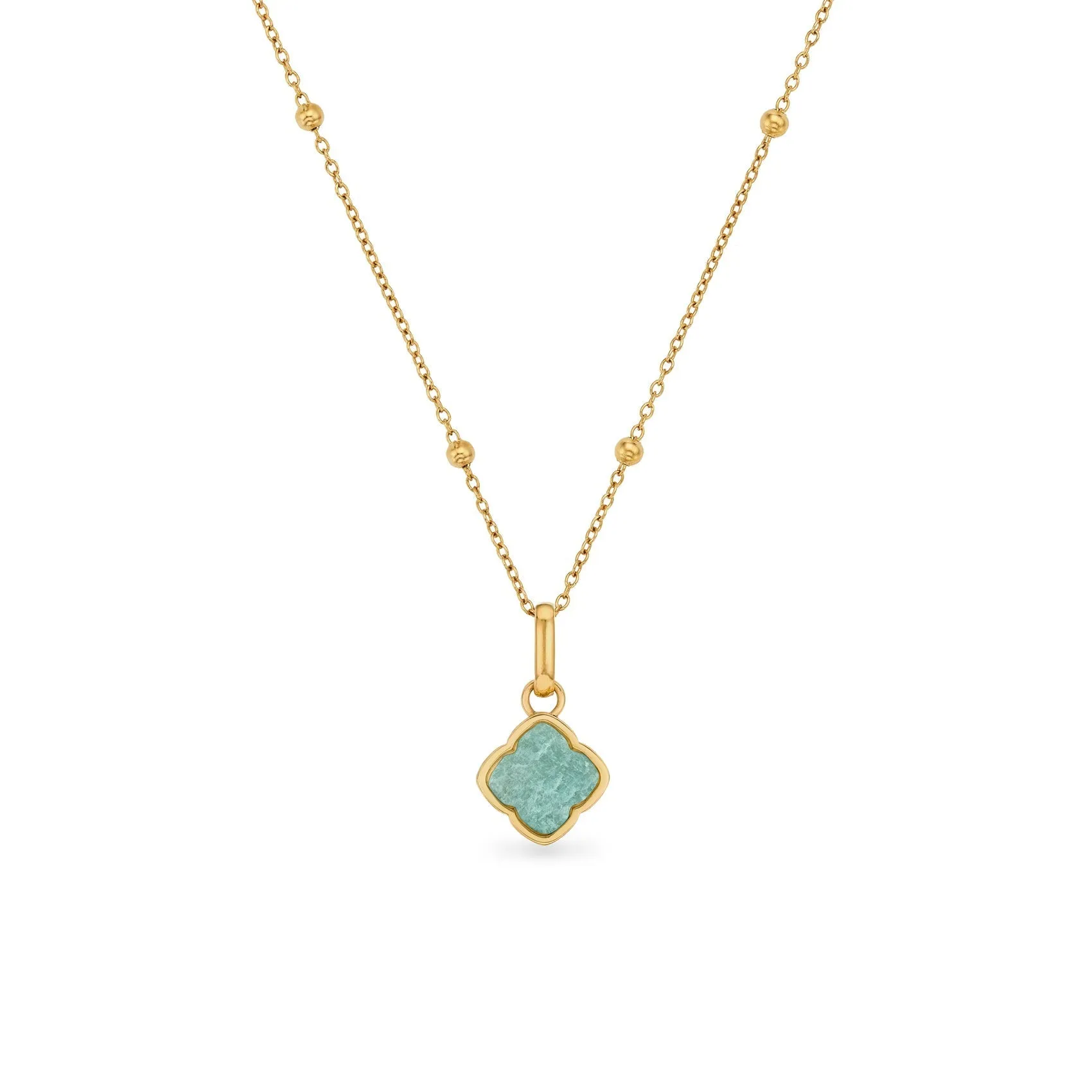 Amazonite Clover Necklace (Gold) sold by Abbott Lyon