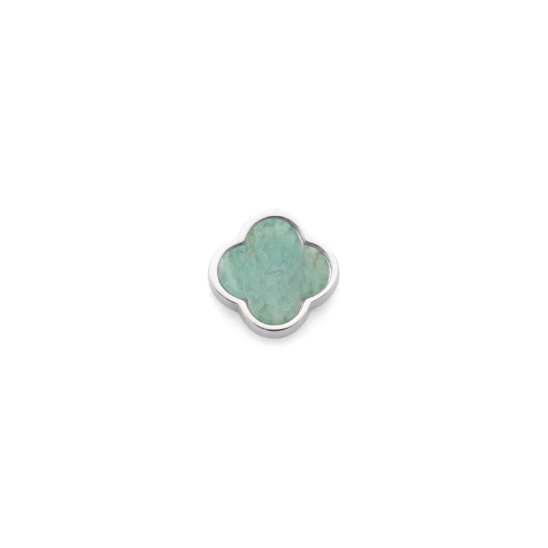 Amazonite Clover Charms (Silver) - Plain sold by Abbott Lyon