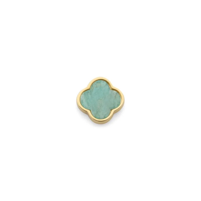 Amazonite Clover Charms (Gold) - Plain sold by Abbott Lyon