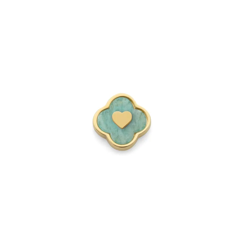 Amazonite Clover Charms (Gold) - Heart sold by Abbott Lyon