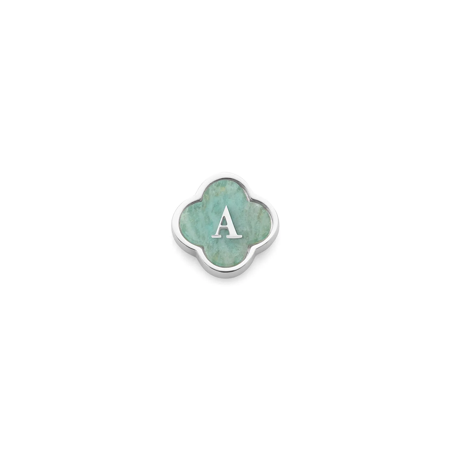 Amazonite Clover Charms (Silver) - Initials sold by Abbott Lyon