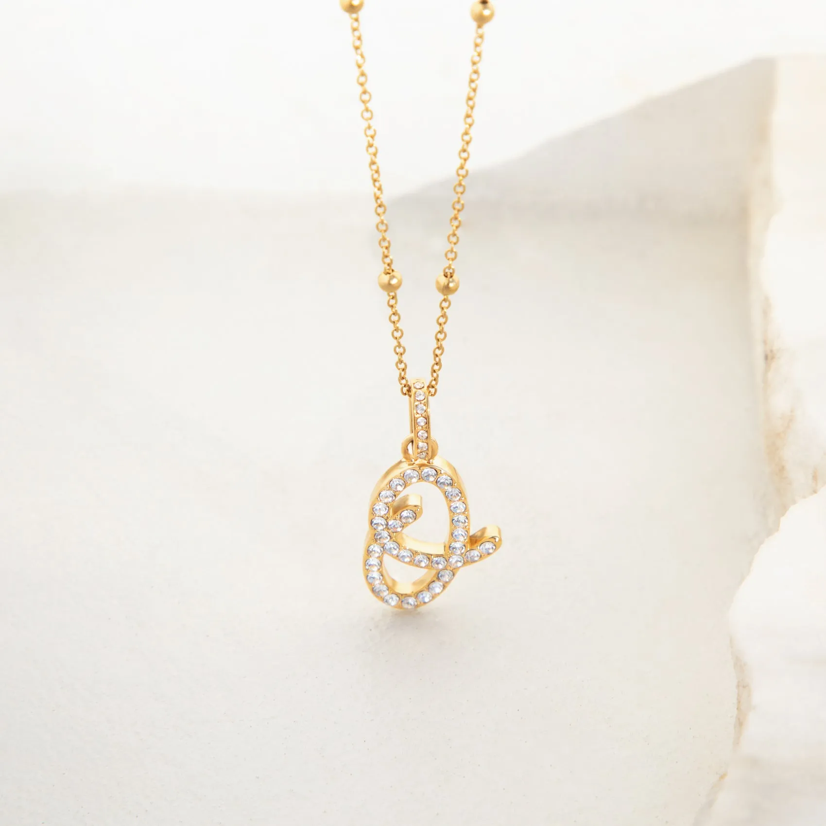 Pavé Initial Necklace (Gold) sold by Abbott Lyon product image thumbnail 5