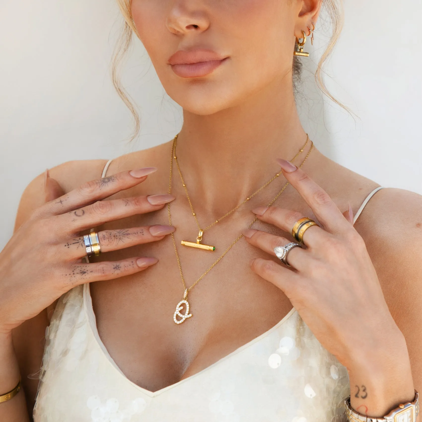 Pavé Initial Pendant (Gold) sold by Abbott Lyon product image thumbnail 3