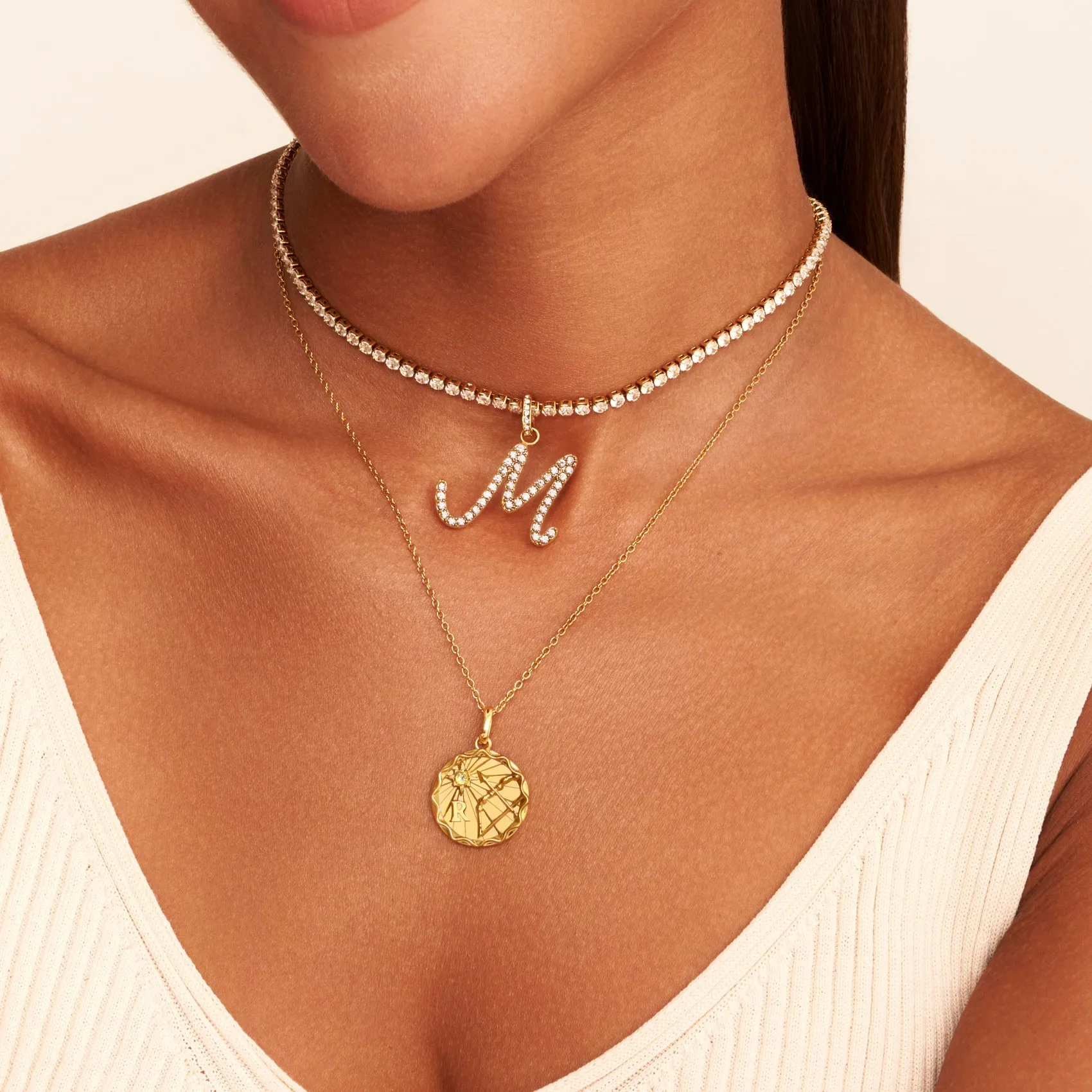 Pavé Initial Pendant (Gold) sold by Abbott Lyon product image thumbnail 4