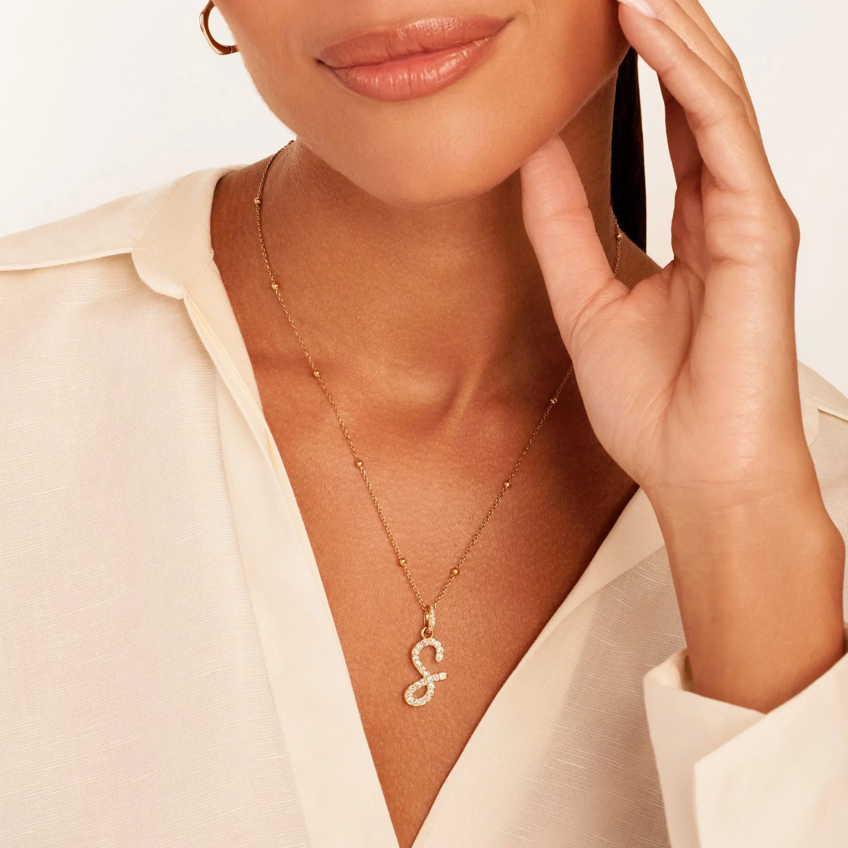 Pavé Initial Pendant (Gold) sold by Abbott Lyon product image thumbnail 2