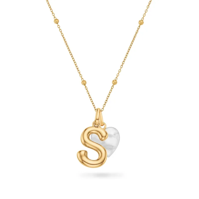 Molten Initial & Birthstone Necklace (Gold) sold by Abbott Lyon