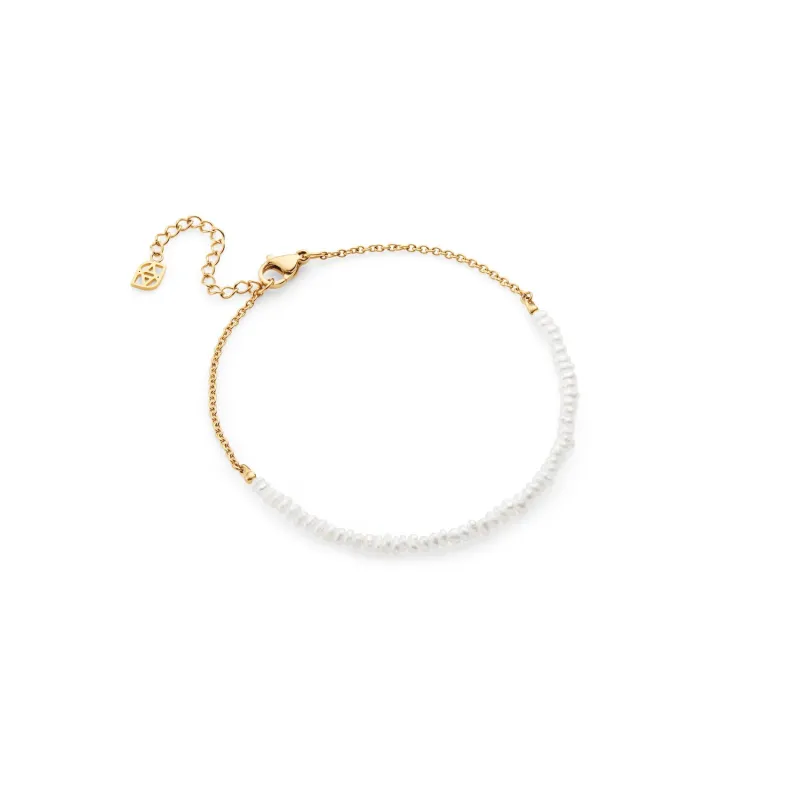Mini Freshwater Pearl Beaded Bracelet (Gold) sold by Abbott Lyon