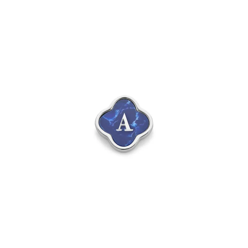 Blue Lace Agate Clover Charms (Silver) - Initials sold by Abbott Lyon