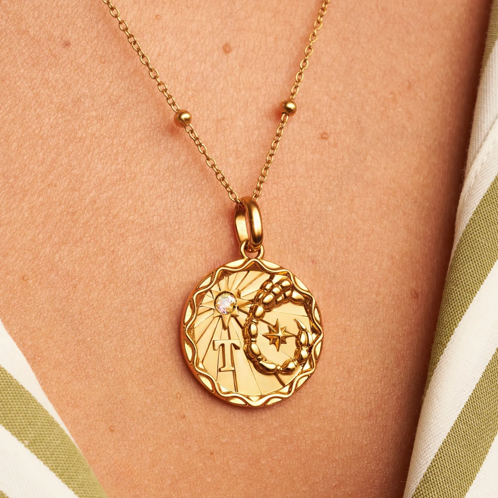 Custom Zodiac Coin Necklace (Gold) sold by Abbott Lyon product image thumbnail 2