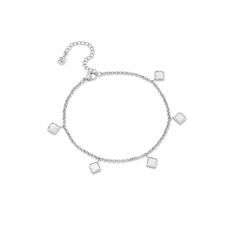 Mini Pearl Clover Anklet (Silver) sold by Abbott Lyon