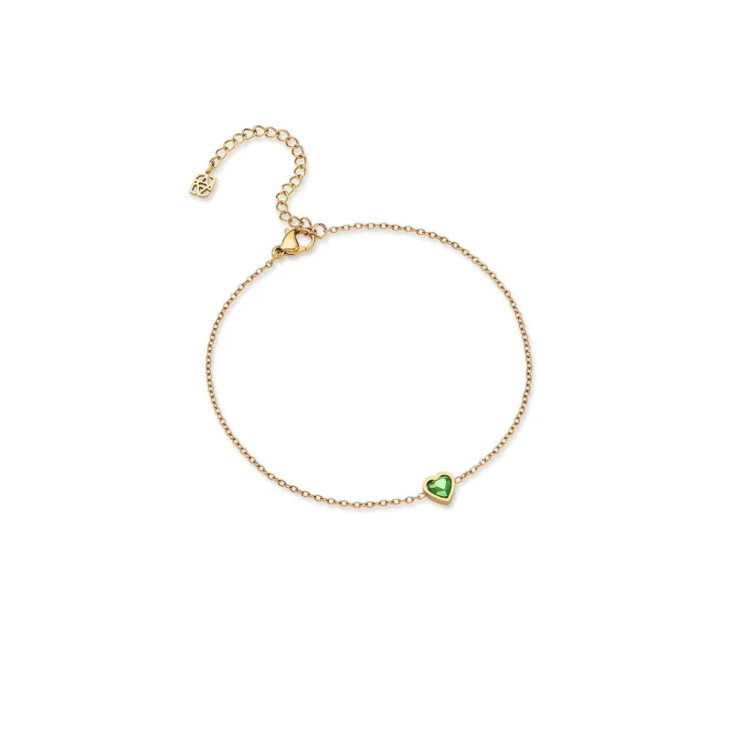 Mini Heart Birthstone Anklet (Gold) sold by Abbott Lyon