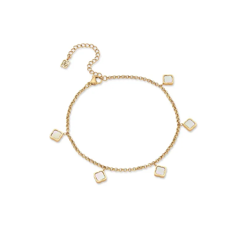 Mini Pearl Clover Anklet (Gold) sold by Abbott Lyon