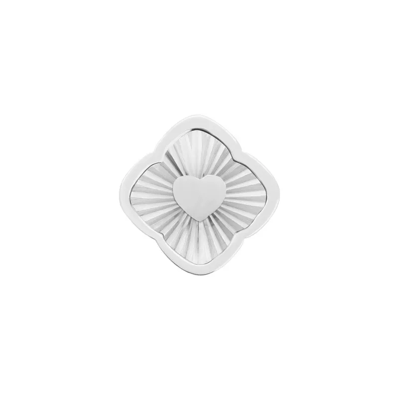 Rosette Textured Clover Charms (Silver) - Heart sold by Abbott Lyon