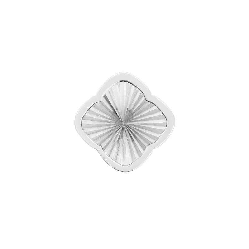 Rosette Textured Clover Charms (Silver) - Plain Clover sold by Abbott Lyon