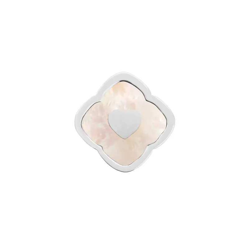 Rosette Pearl Clover Charms (Silver) - Heart sold by Abbott Lyon