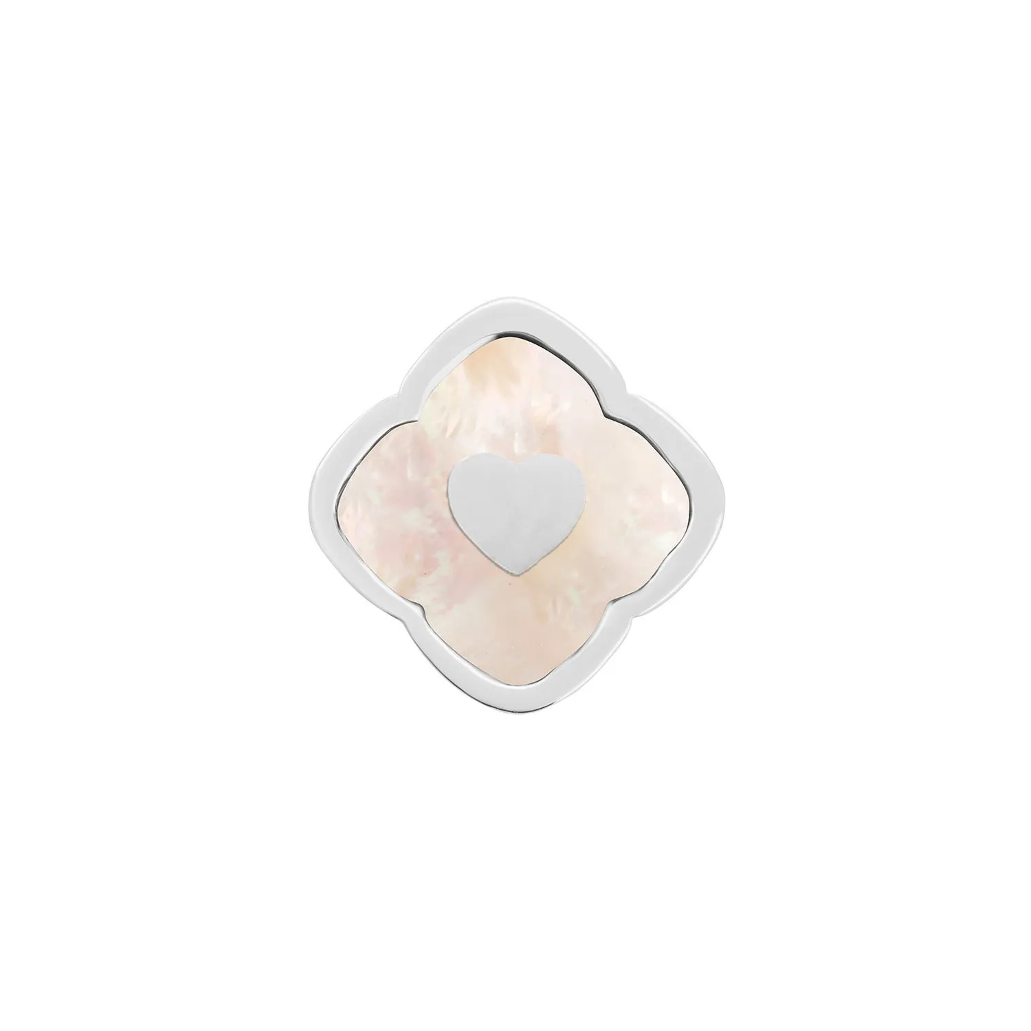 Rosette Pearl Clover Charms (Silver) - Heart sold by Abbott Lyon