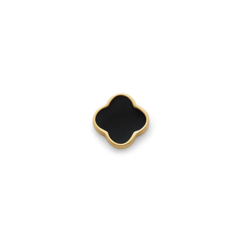 Black Enamel Clover Charms (Gold) - Plain sold by Abbott Lyon