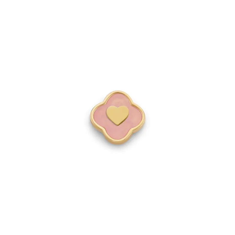 Rose Quartz Clover Charms (Gold) - Heart sold by Abbott Lyon