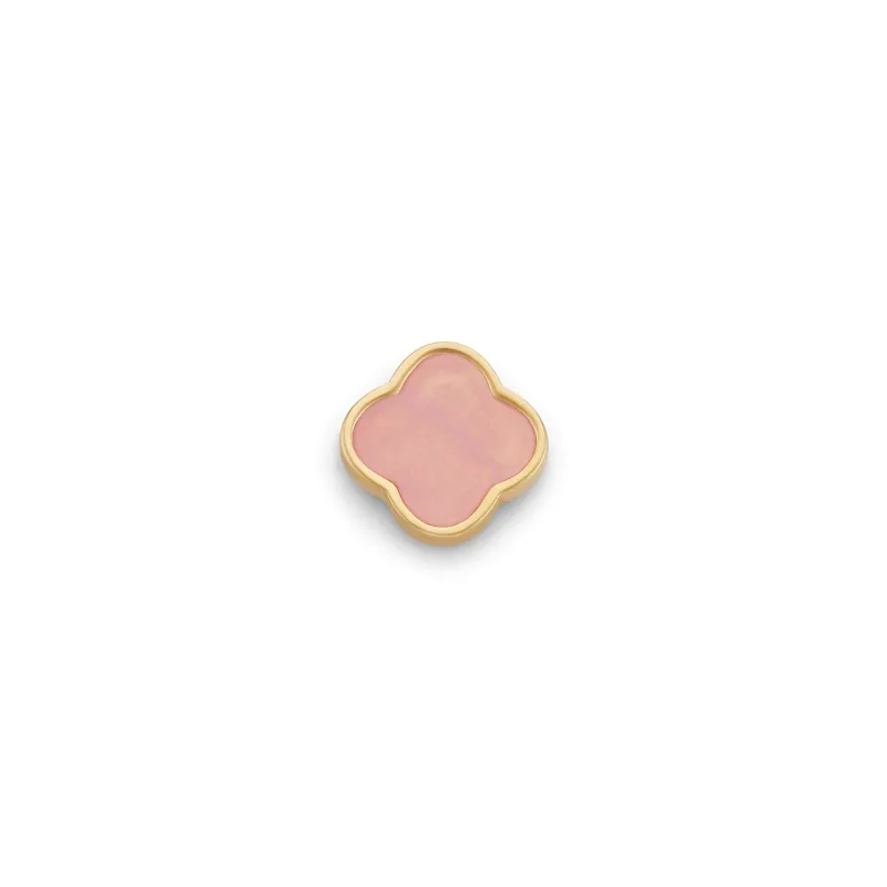 Rose Quartz Clover Charms (Gold) - Plain sold by Abbott Lyon