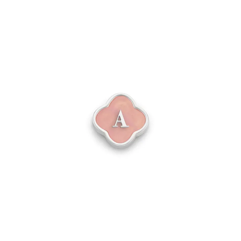 Rose Quartz Clover Charms (Silver) - Initials sold by Abbott Lyon