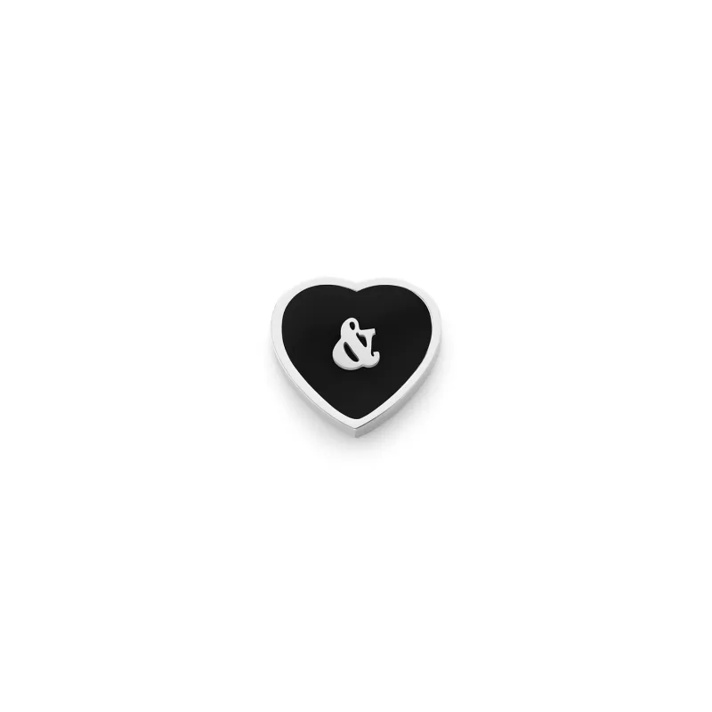 Black Enamel Heart Charms (Silver) - & sold by Abbott Lyon