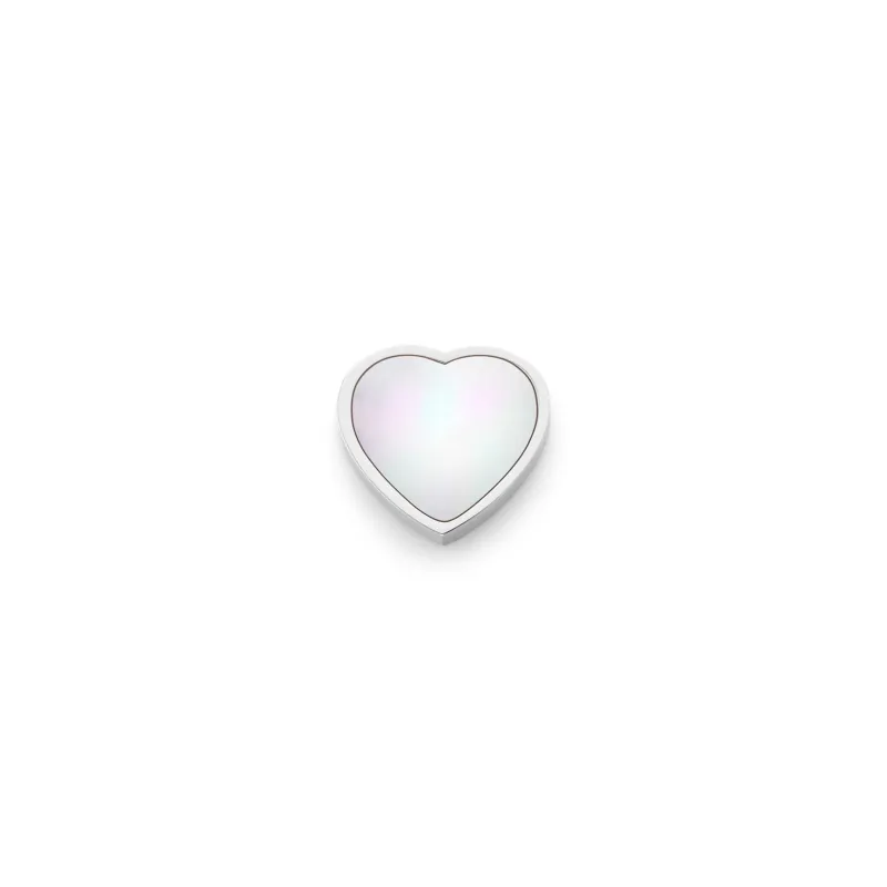 Pearl Heart Charms (Silver) - Plain sold by Abbott Lyon