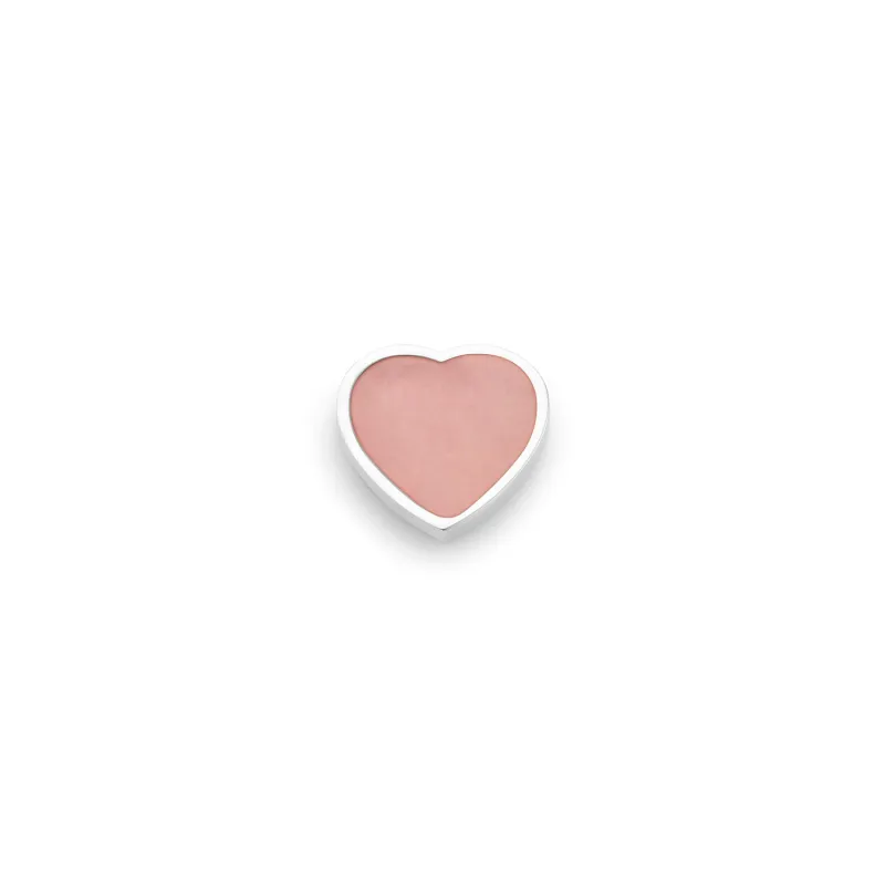 Rose Quartz Heart Charms (Silver) - Plain sold by Abbott Lyon