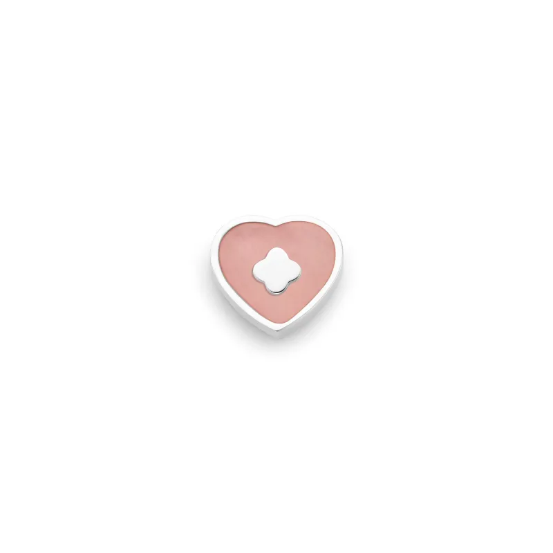 Rose Quartz Heart Charms (Silver) - Clover sold by Abbott Lyon