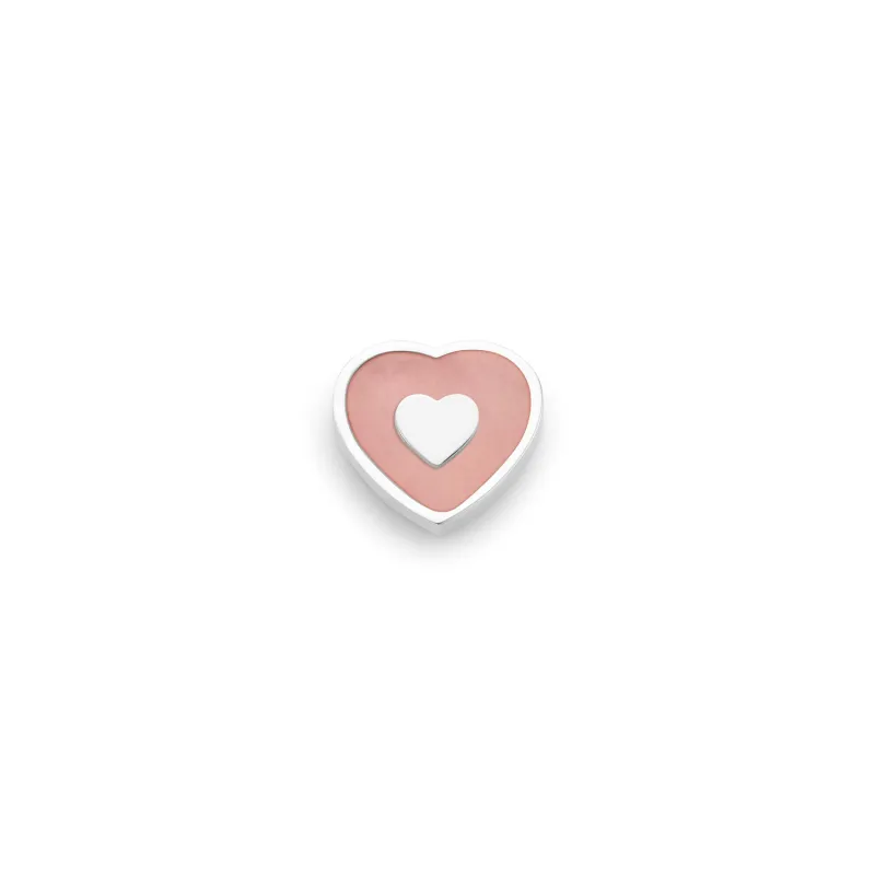 Rose Quartz Heart Charms (Silver) - Heart sold by Abbott Lyon