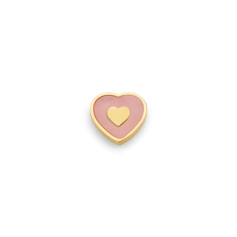 Rose Quartz Heart Charms (Gold) - Heart sold by Abbott Lyon