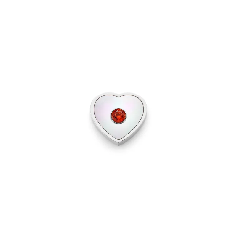Pearl Heart Charms (Silver) - Birthstone sold by Abbott Lyon