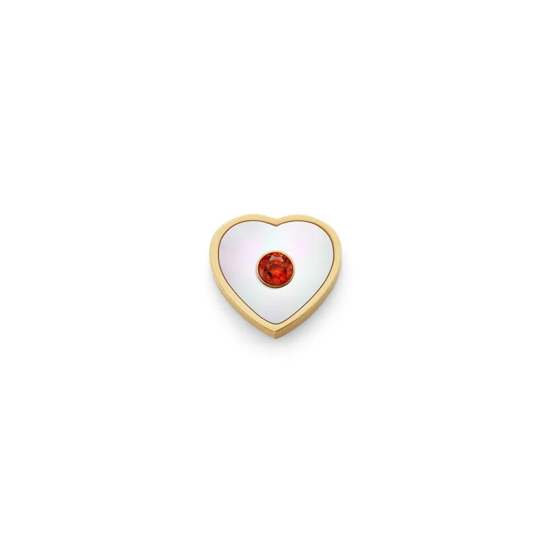 Pearl Heart Charms (Gold) - Birthstone sold by Abbott Lyon