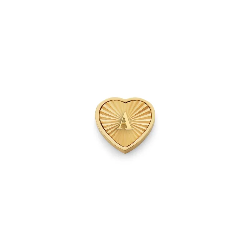 Textured Heart Charms (Gold) - Initials sold by Abbott Lyon