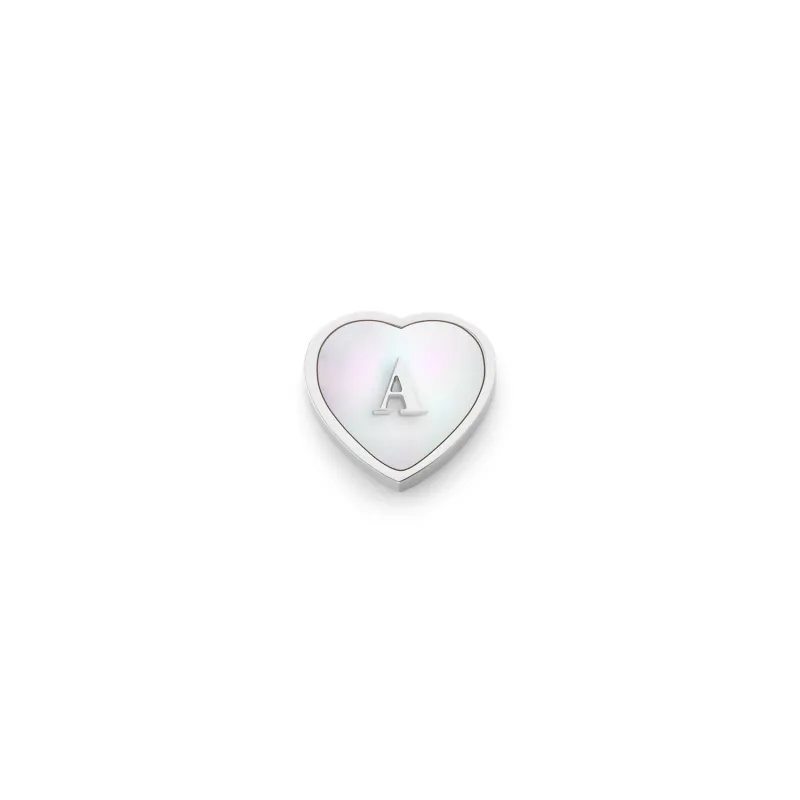 Pearl Heart Charms (Silver) - Initials sold by Abbott Lyon