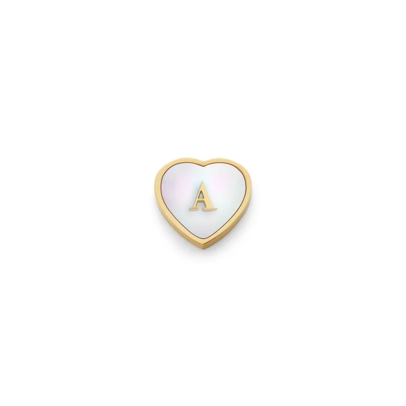 Pearl Heart Charms (Gold) - Initials sold by Abbott Lyon