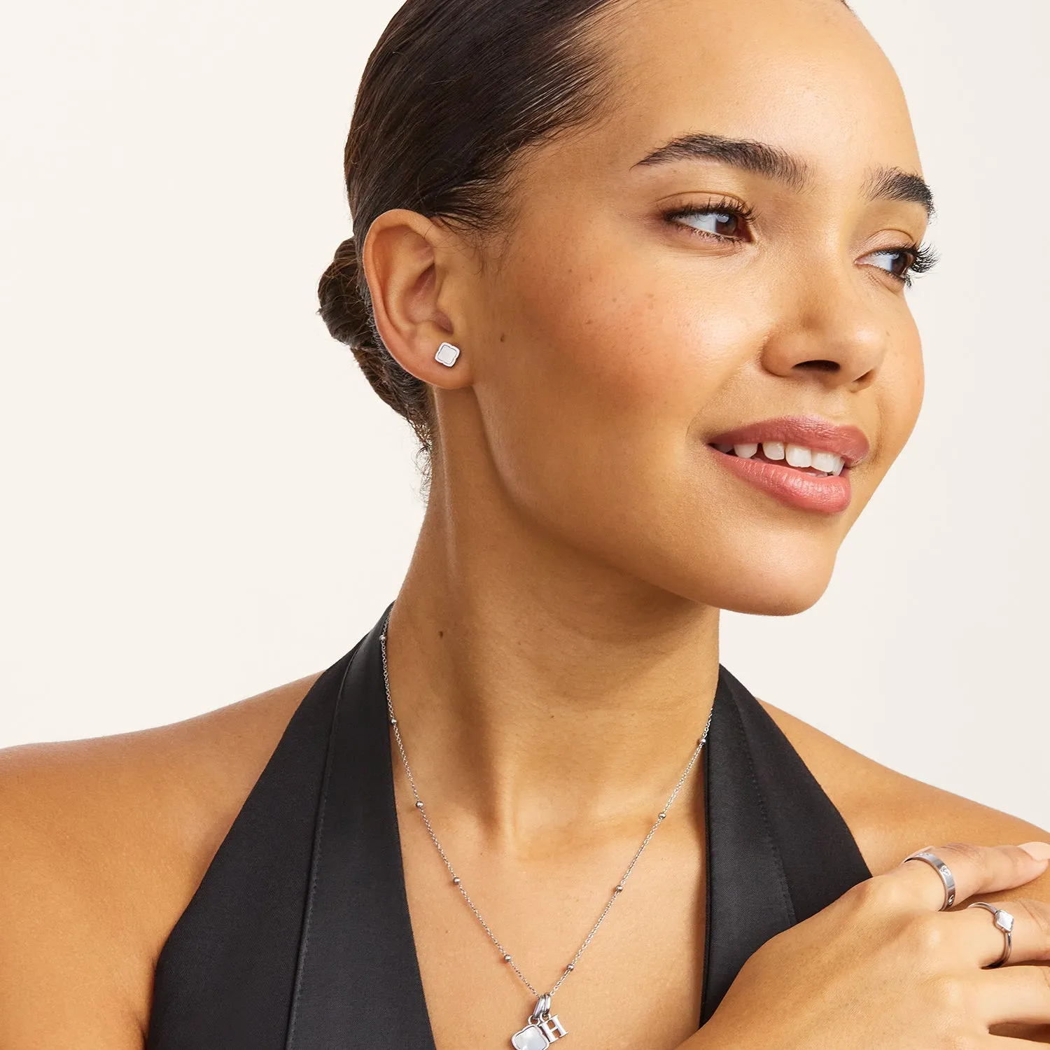 Mini Pearl Clover Stud Earrings (Silver) sold by Abbott Lyon product image thumbnail 3