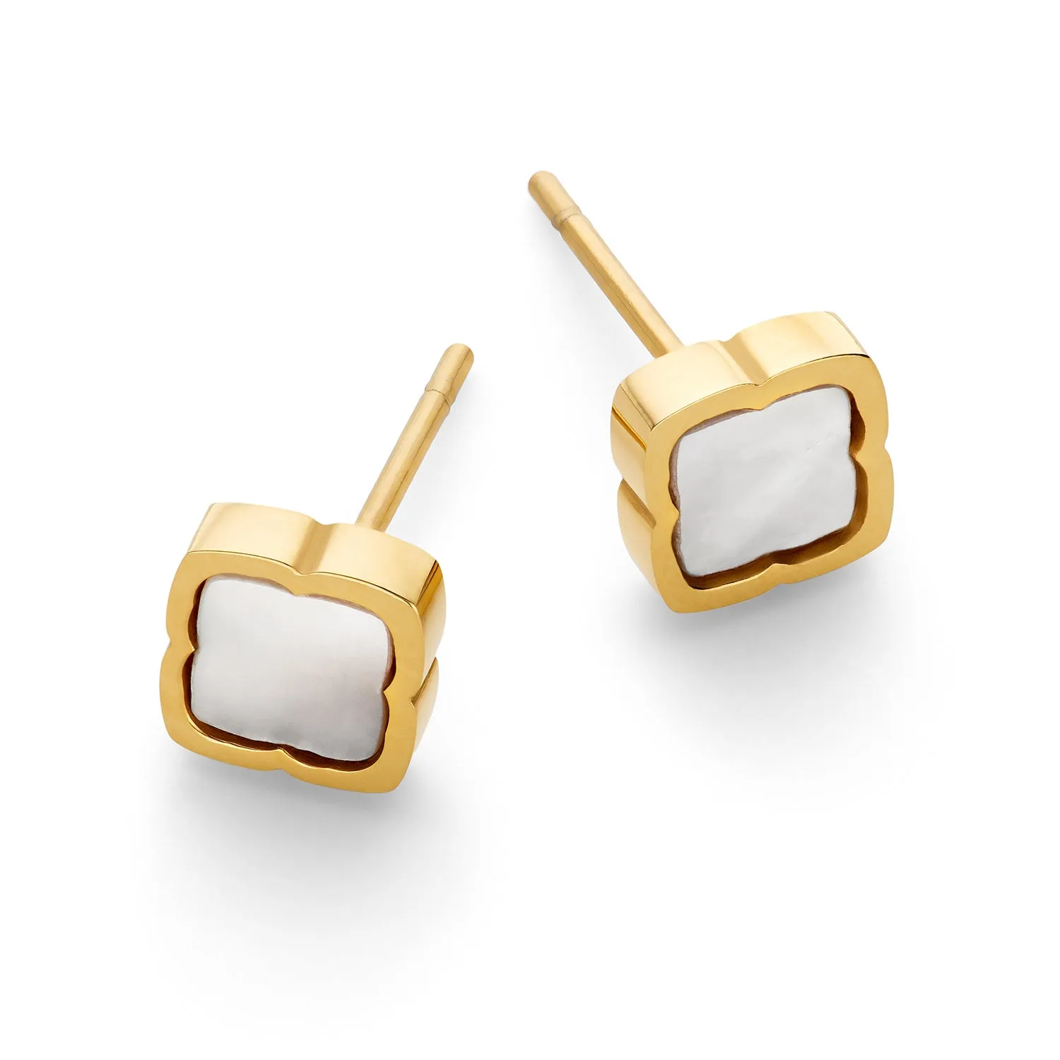 Mini Pearl Clover Stud Earrings (Gold) sold by Abbott Lyon product image thumbnail 4
