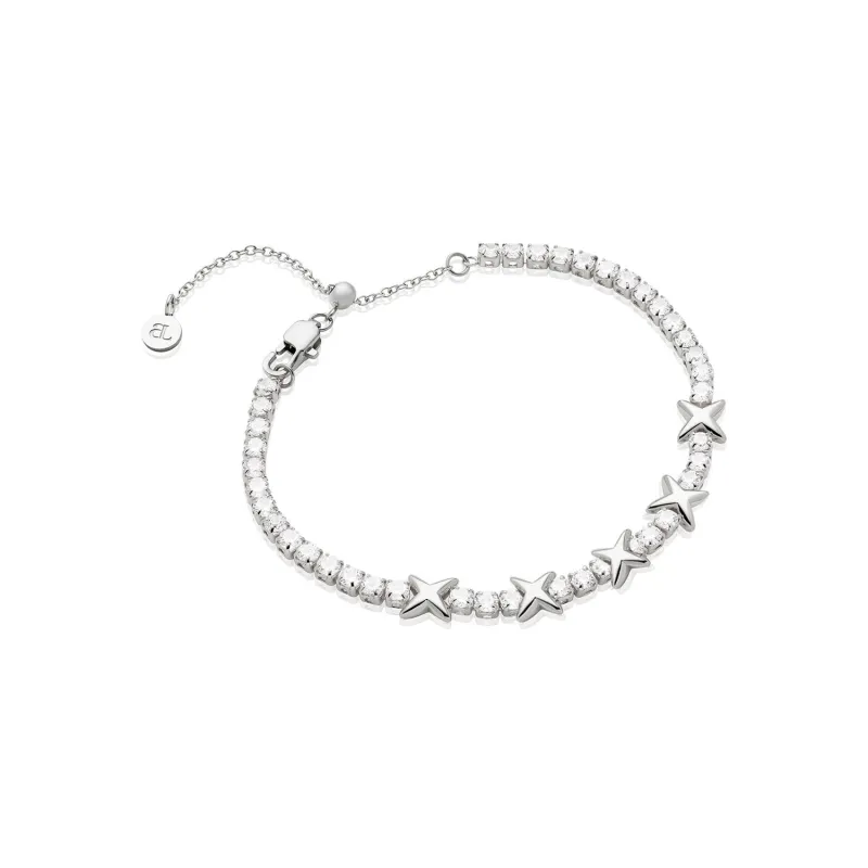 Crystal Fixed Charm Bracelet (Silver) sold by Abbott Lyon