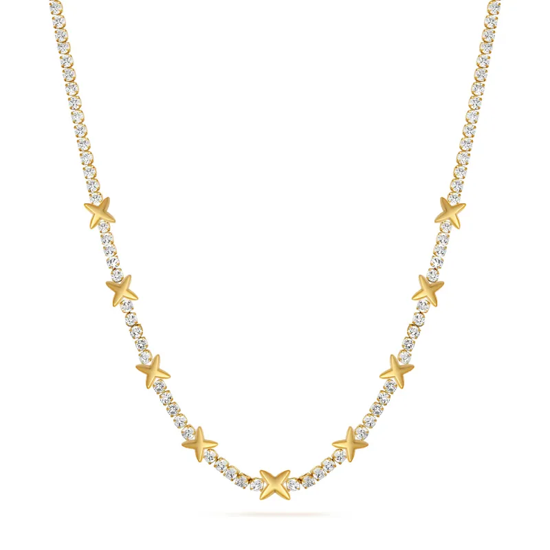 Crystal Fixed Charm Necklace (Gold) sold by Abbott Lyon