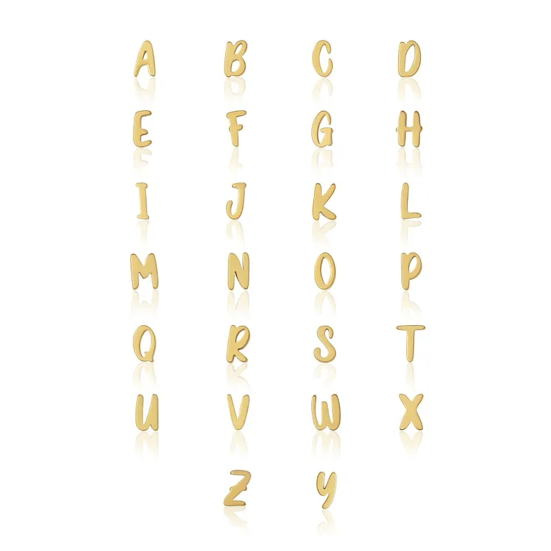 Fixed Charm - Handwritten Initial Charm (Gold) made by Abbott Lyon