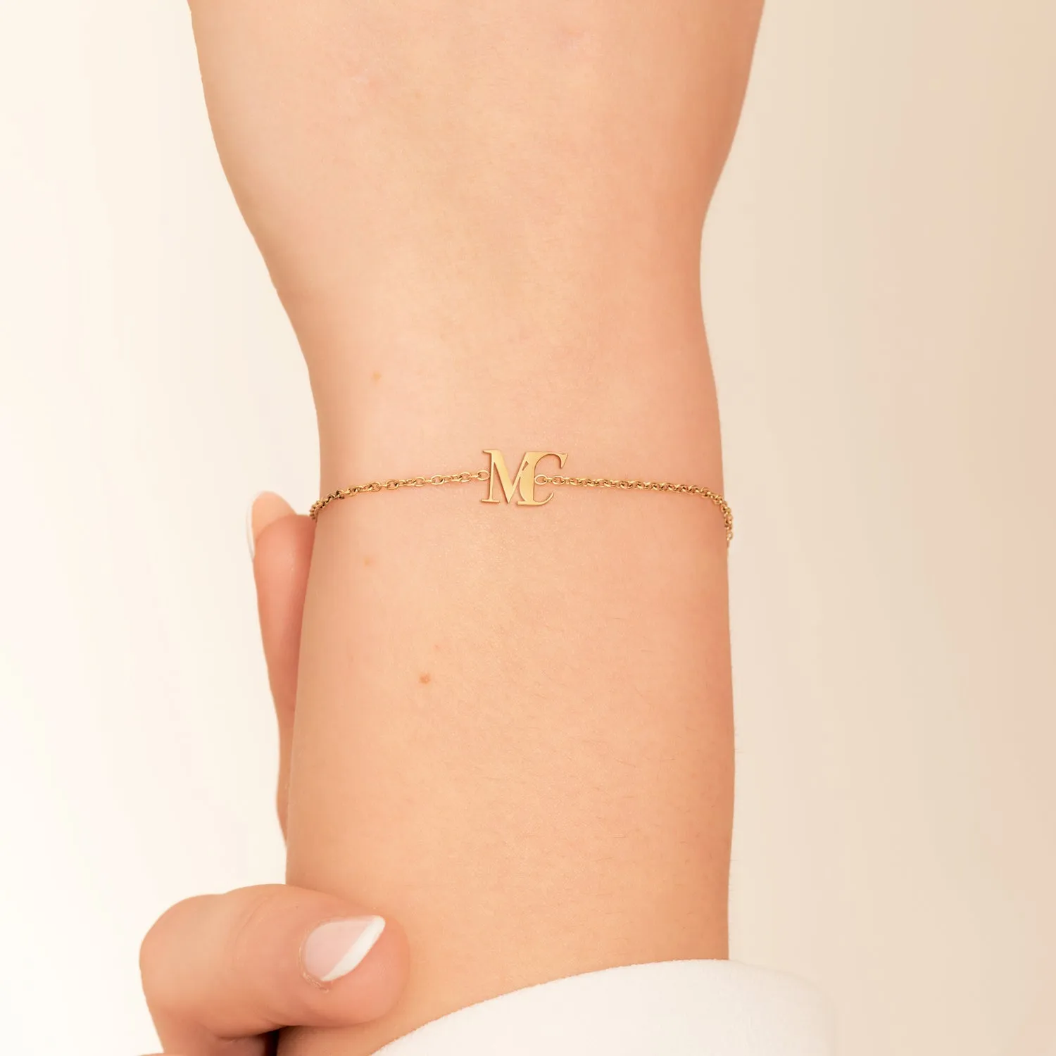 Mini Double Initial Bracelet (Gold) sold by Abbott Lyon product image thumbnail 4