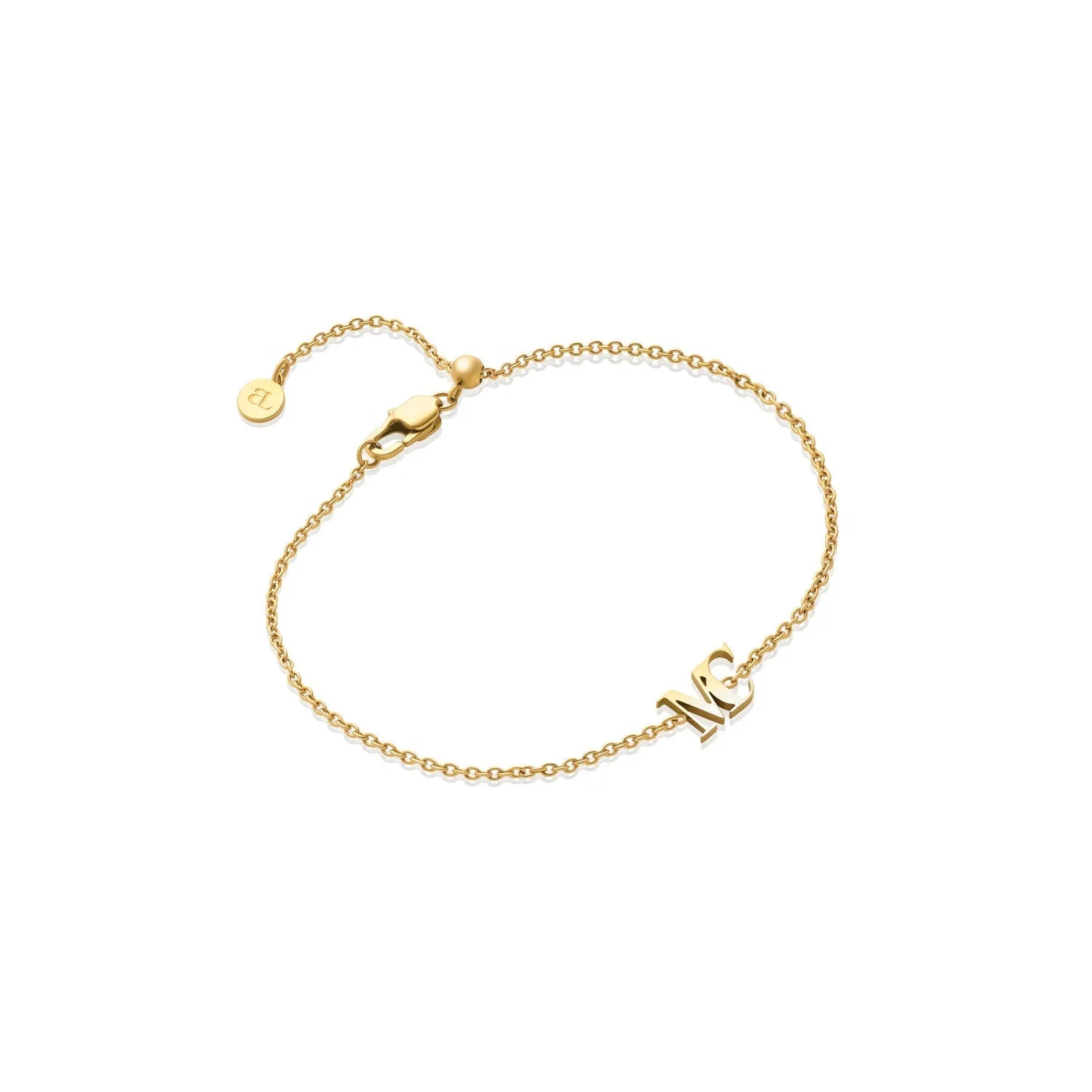 Mini Double Initial Bracelet (Gold) sold by Abbott Lyon