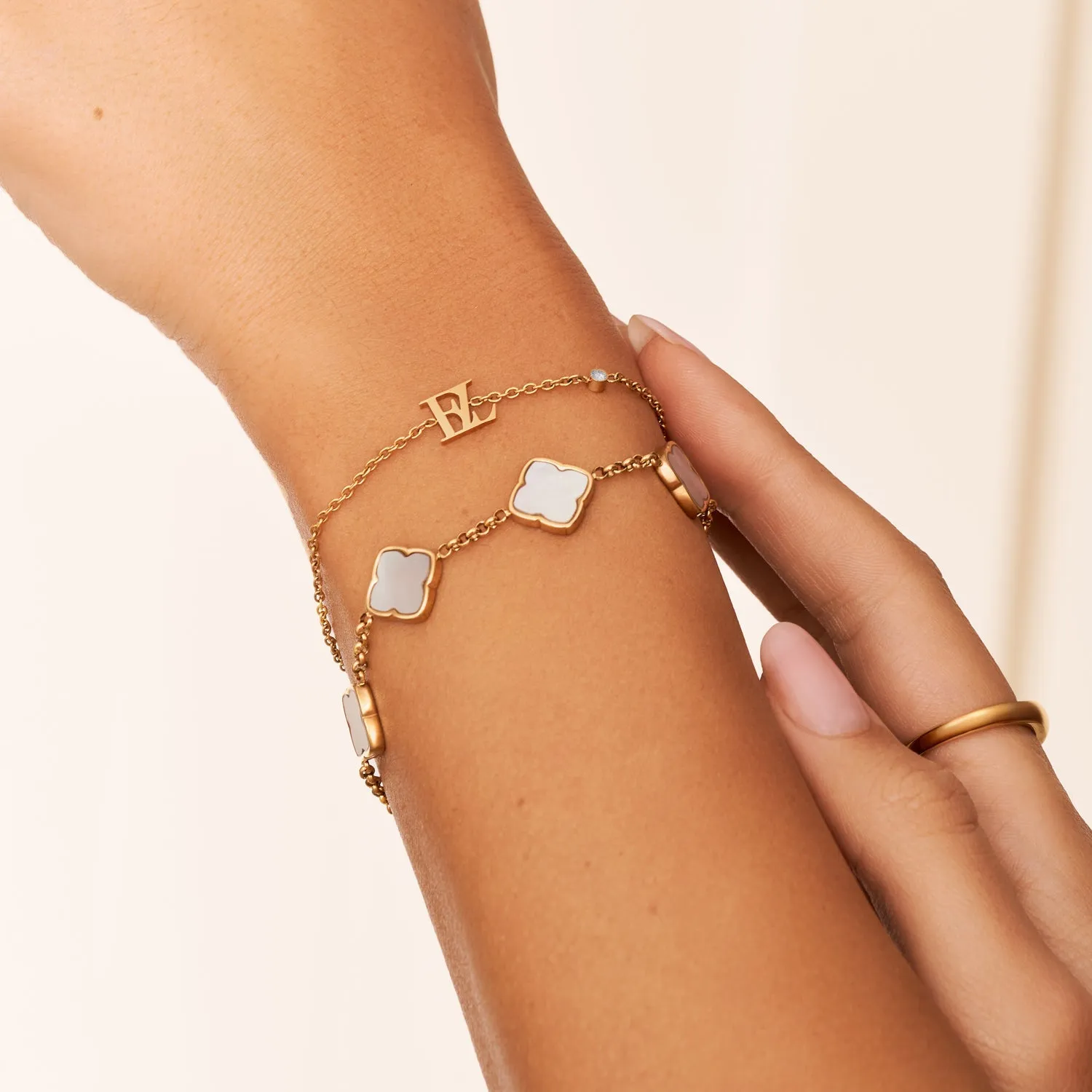 Mini Double Initial Bracelet (Gold) sold by Abbott Lyon product image thumbnail 2