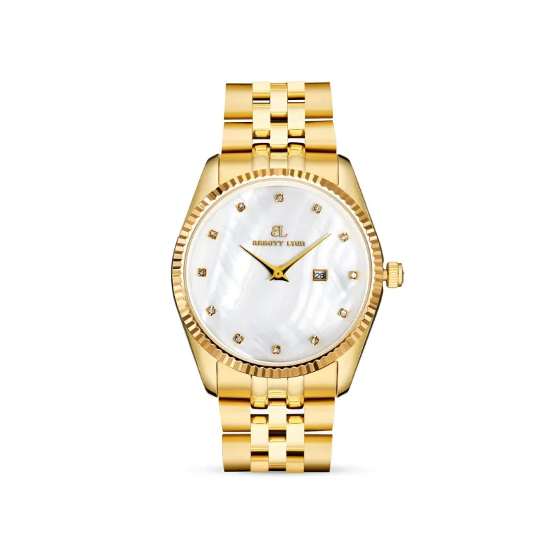 Gold Pearl Link Belgravia 36 Watch made by Abbott Lyon