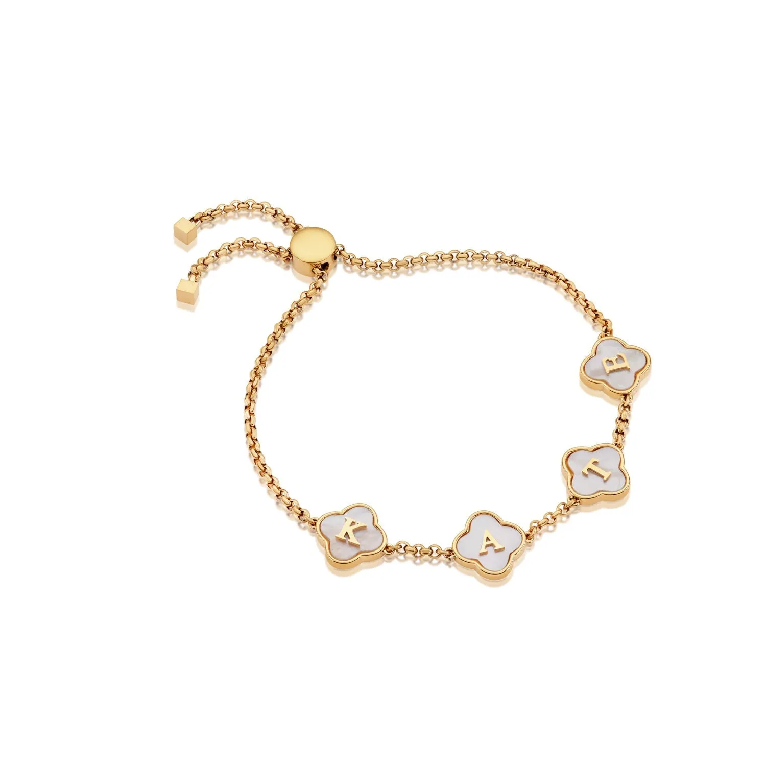 Clover Custom Name Bracelet (Gold) sold by Abbott Lyon
