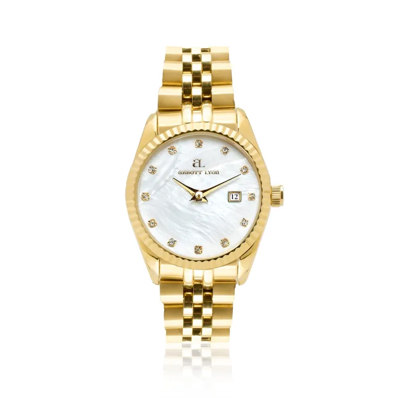 Mini Gold Pearl Link Belgravia 30 Watch made by Abbott Lyon