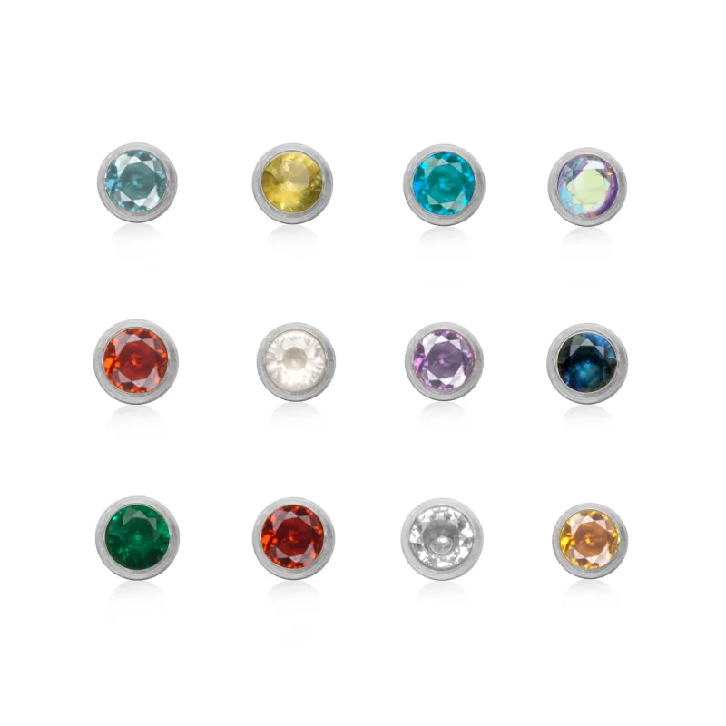 Birthstone Huggie Hoops (Silver) sold by Abbott Lyon