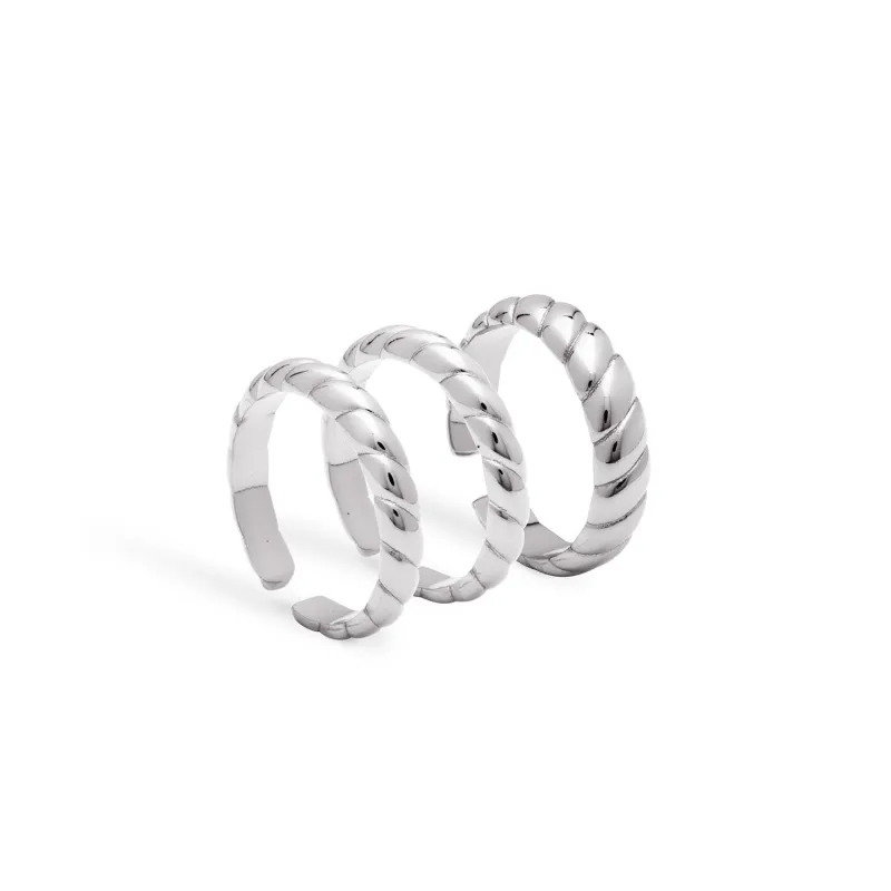 Rope Ring Stack (Silver) sold by Abbott Lyon