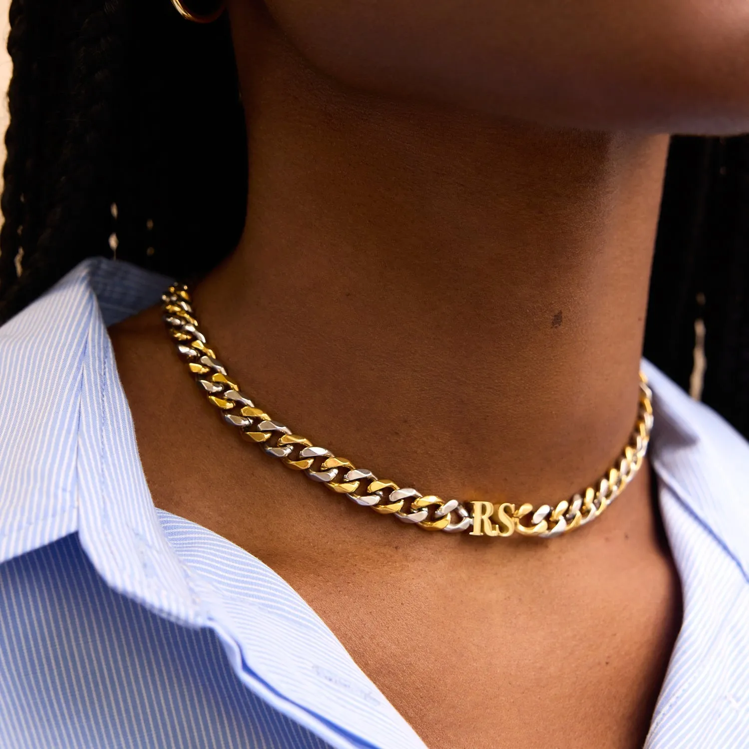 Initial Choker (Gold/Silver) sold by Abbott Lyon product image thumbnail 3